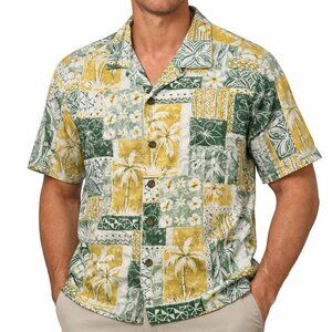 Hawaiian Reserve Collection Aloha Shirt Mens 100% Cotton Tropical Sz L